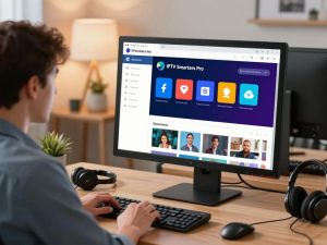 IPTV Smarters Player Pro app streaming live TV channels and video content